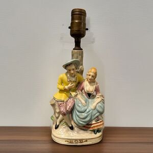 Porcelain Figurine Victorian French Boy & Girl Boudoir Table Lamp